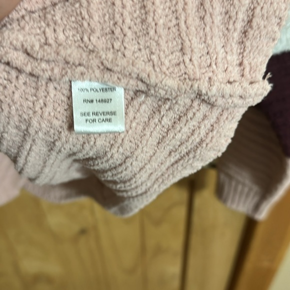 MORAL FIBER Colorblock Knit Sweater - Pink, White, and Purple - Picture 4 of 4